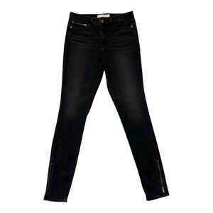 Athleta Sculptek Women 8T Black Wash Zippered Ankle Jeans RN 54023